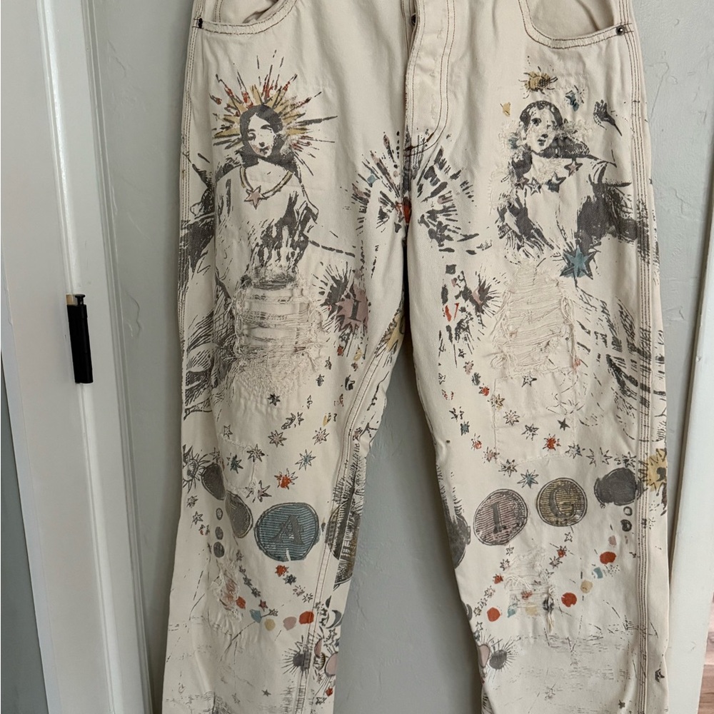 Magnolia Pearl Artistic Cream Women's Jeans